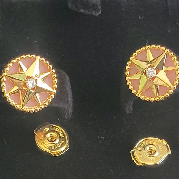 Dior Gold and Brown Star Earrings - Picture 6 of 14